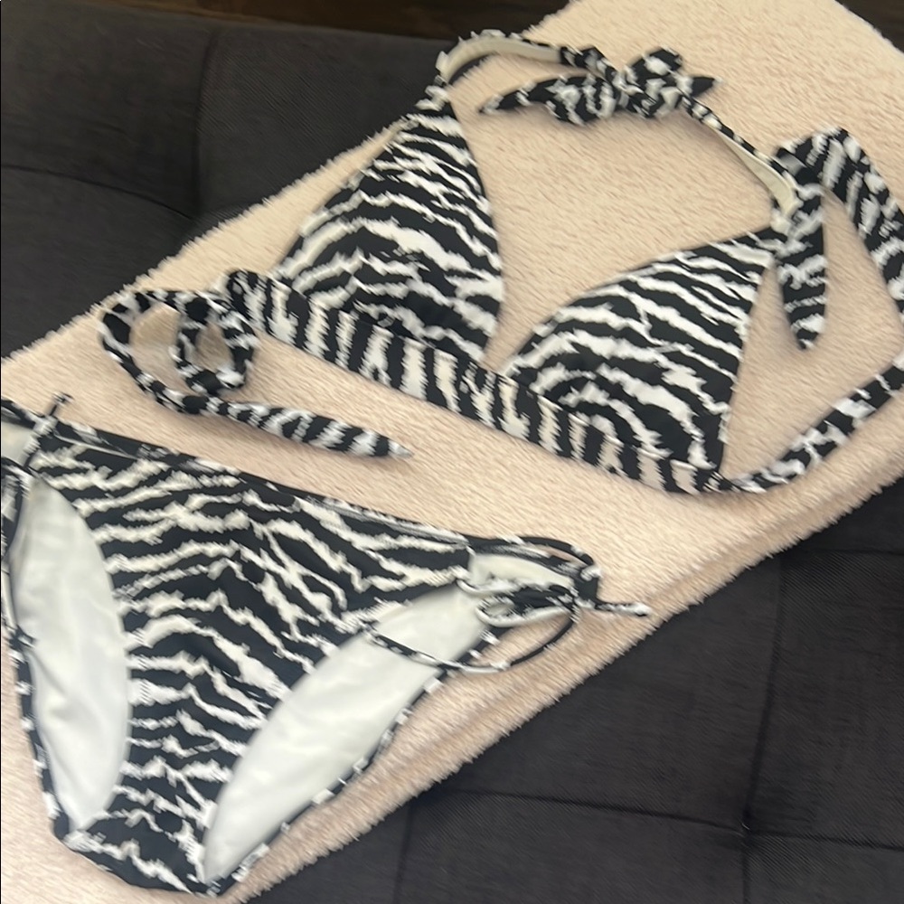 Victoria's Secret Black and White Zebra Bikini